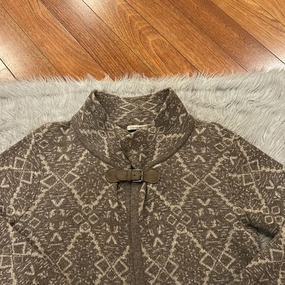 Chiaramente long wool brown pattern sweater size medium‎ - Picture 2 of 5